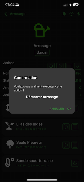 JC Démarrer arrosage